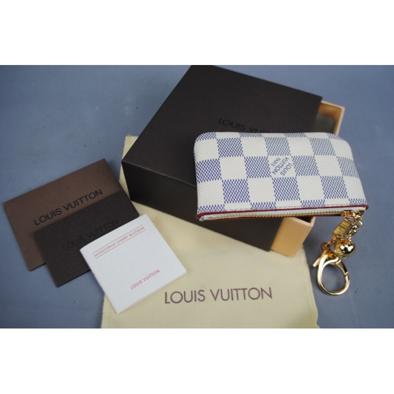 LOUİS VUİTTON DAMİER AZUR KEY POUCH HAKİKİ DERİ